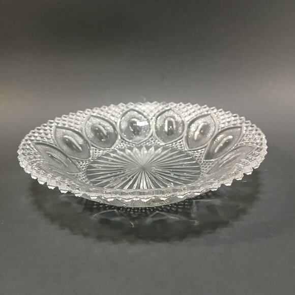 Westmoreland Glass Buckle with English Hobnail 7" Vtg Shallow Bowl *A Few Chips* - Picture 2 of 11